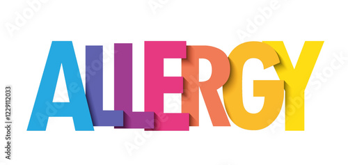 ALLERGY colorful vector typography banner