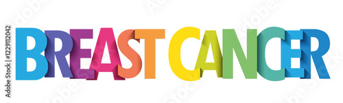 BREAST CANCER colorful vector typography banner