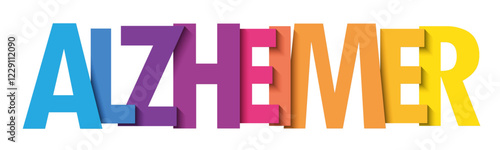 ALZHEIMER colorful vector typography banner
