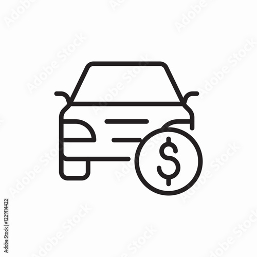Car payment service price icon vector sign