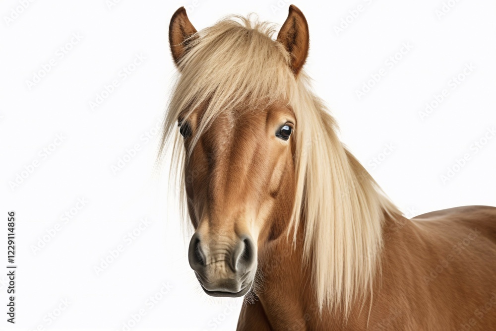 Portrait of Haflinger pony on white background. KI generiert, generiert AI generated Portrait of Haflinger pony on white background. KI generiert, generiert AI generated