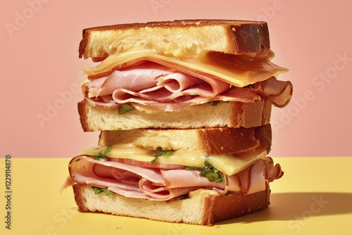 Ham and cheese sandwich. KI generiert, generiert AI generated photo