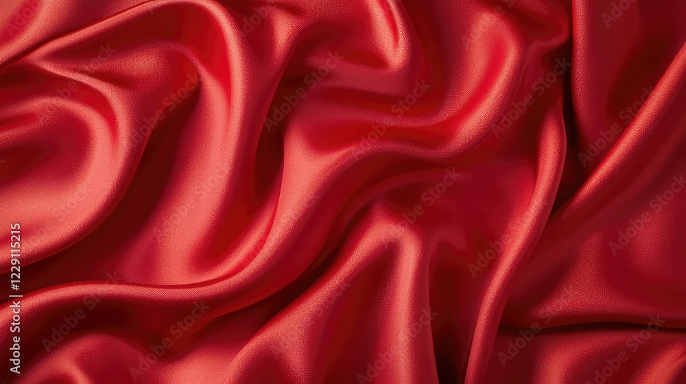 Smooth Red Silk Fabric with Elegant Flowing Texture for Design Smooth Red Silk Fabric with Elegant Flowing Texture for Design
