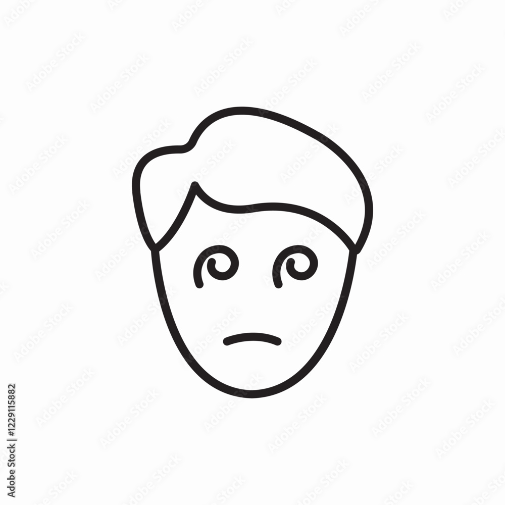 sad guy sad boy face icon vector sign sad guy sad boy face icon vector sign