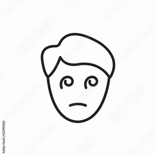 sad guy sad boy face icon vector sign
