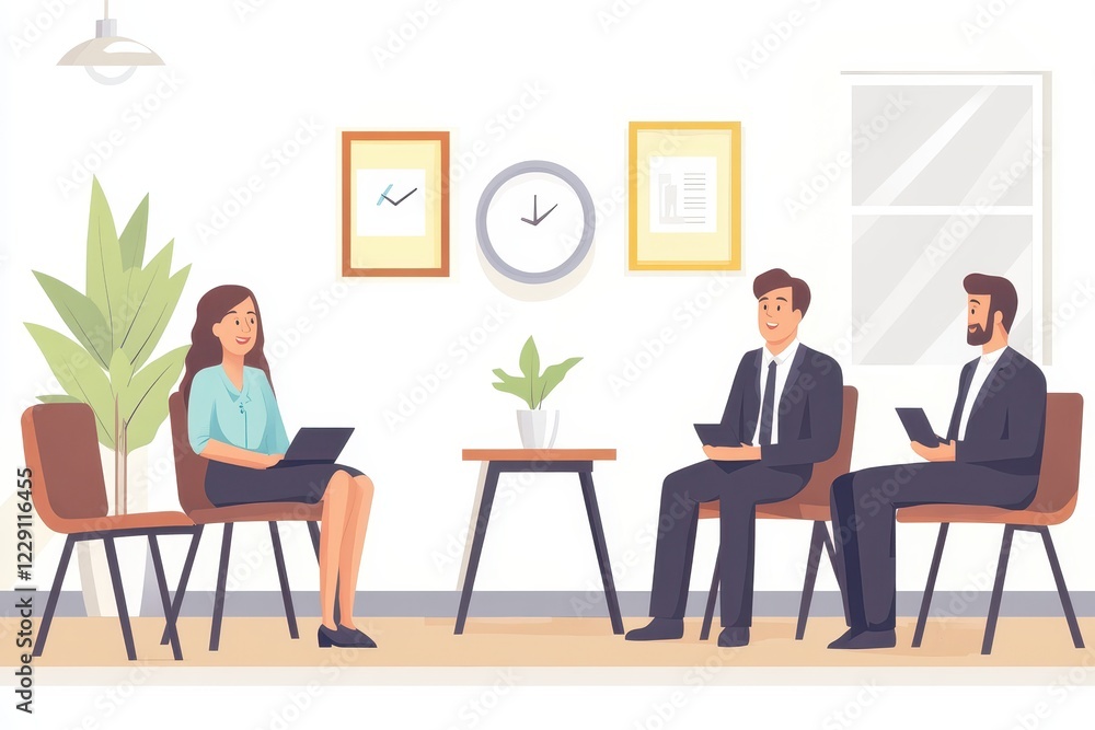 Managers conducting an interview with a new employee in a modern office environment, managers at an interview with a new employee of the company Managers conducting an interview with a new employee in a modern office environment, managers at an interview with a new employee of the company