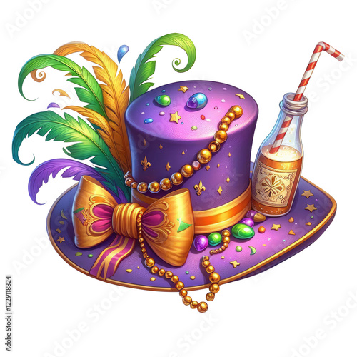 Mardi Gras Hat Clipart Vector Illustration – Festive Carnival Jester Hat