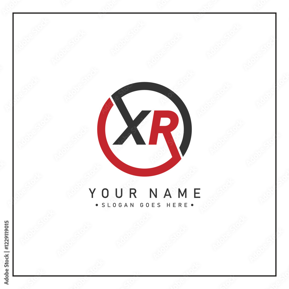 Abstract Letter XR Logo - Initial Monogram Template for Alphabet X and R Abstract Letter XR Logo - Initial Monogram Template for Alphabet X and R