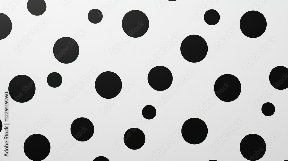 Polka Dot Pattern on White Background in Black and White Design Polka Dot Pattern on White Background in Black and White Design