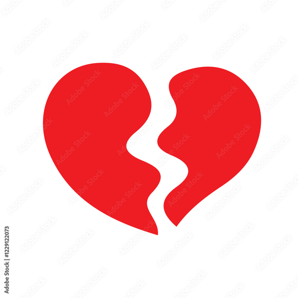 Broken heart love vector icon. Different style love vector icon, Stock - Vector eps 10 Broken heart love vector icon. Different style love vector icon, Stock - Vector eps 10