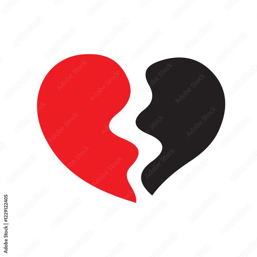 Broken heart love vector icon. Different style love vector icon, Stock - Vector eps 10 Broken heart love vector icon. Different style love vector icon, Stock - Vector eps 10