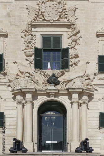 Baroque façade, Auberge de Castille, Leon e Portugal, seat of the Prime Minister, Castille Square, Valletta, Malta, Europe photo