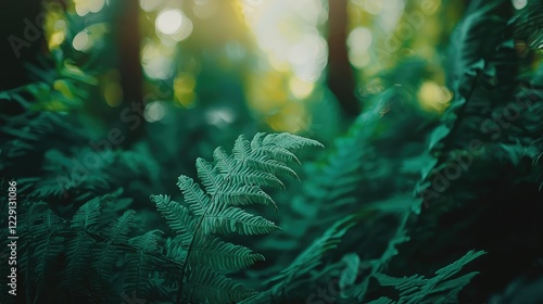Wallpaper Mural Lush Green Ferns in Sunlit Forest Setting with Soft Background Blur Torontodigital.ca