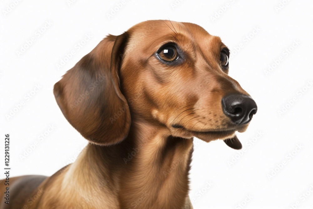 Portrait of brown Dachshund dog on white background. KI generiert, generiert AI generated Portrait of brown Dachshund dog on white background. KI generiert, generiert AI generated