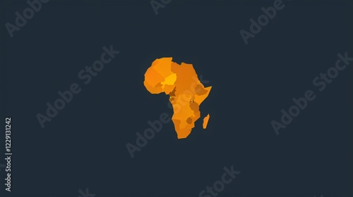Africa Map Shape Icon Vector Graphic Design in Flat Style