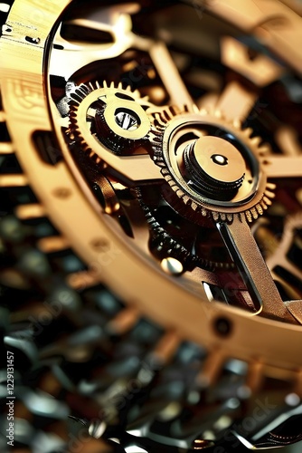 AI generated mechanical watch close up with shimmering digital component photo