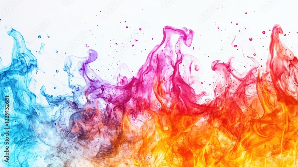 Fototapeta premium Abstract Colorful Smoke Waves in Vibrant Shades of Blue and Orange