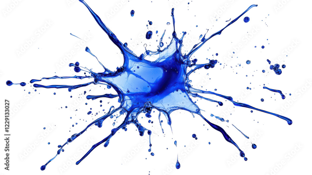 Naklejka premium Blue paint splashing with transparent background. Transparent background