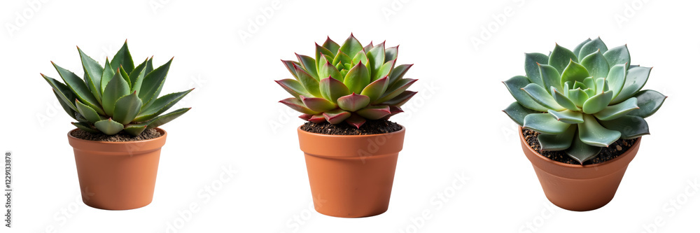 Fototapeta premium Succulent Plants Displayed in a Row with Unique Leaf Colors