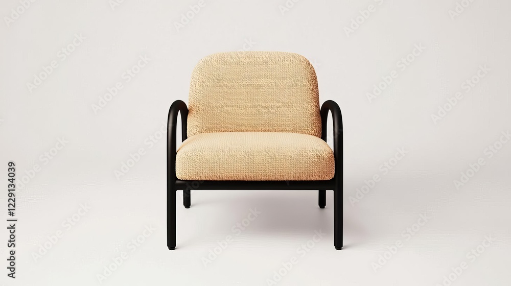 Minimalist rope armchairs with slim, powder-coated frames Minimalist rope armchairs with slim, powder-coated frames