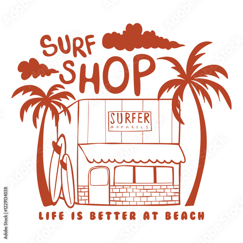 surf shop illustration graphic