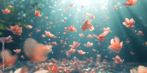 Delicate Floating Flowers in Soft Light