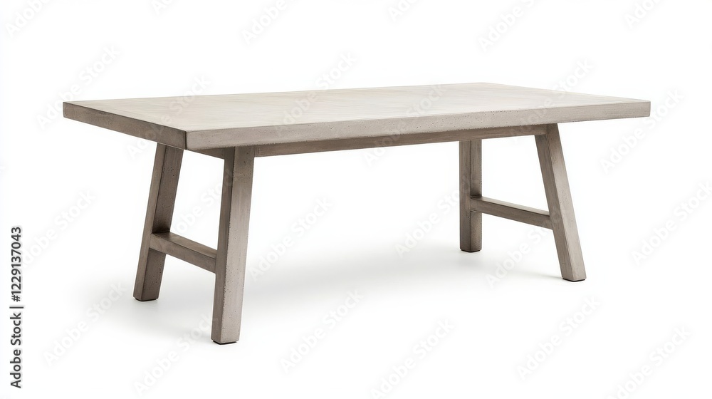 Polished concrete dining table with slim, sculptural legs Polished concrete dining table with slim, sculptural legs