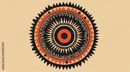 African Round Decorative Element Vector Isolated Flat Design