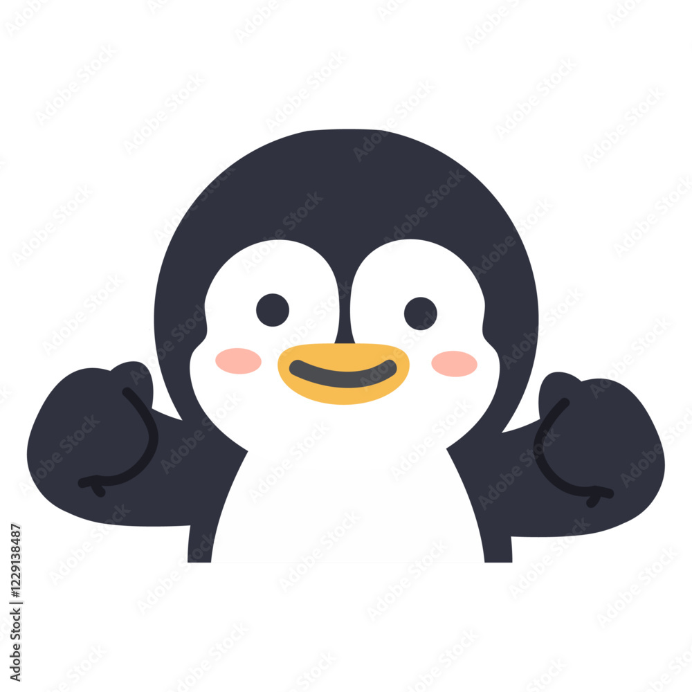 Fototapeta premium cute adorable penguin thumb up animal