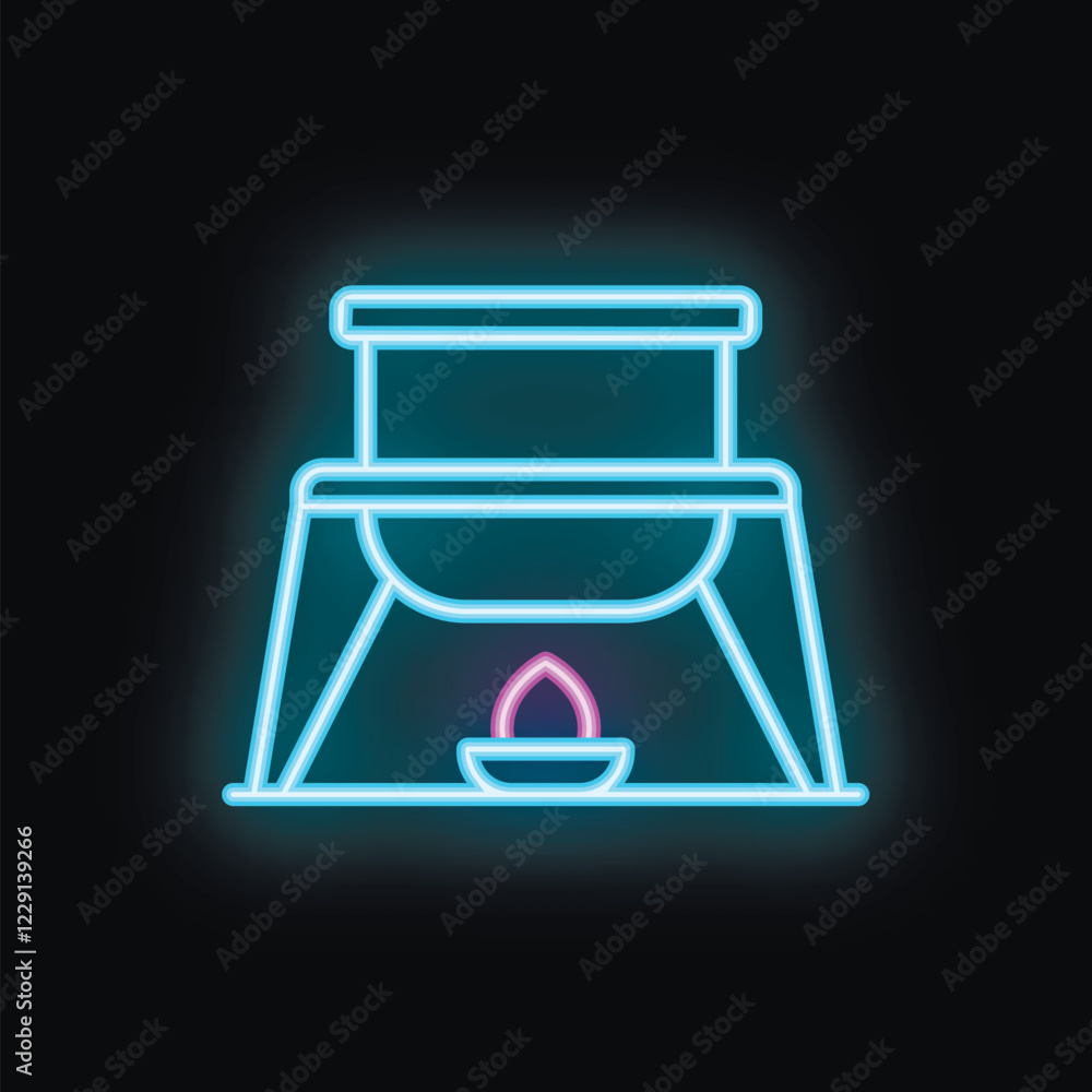 This neon icon is perfect for use in projects related to tourism, camping, and outdoor recreation This neon icon is perfect for use in projects related to tourism, camping, and outdoor recreation