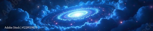 Wallpaper Mural Swirling clouds of blue light within a star's core, nebulae, radiant Torontodigital.ca
