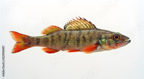 Stunning Redfin Pickerel Fish Image Vibrant Colors and Detailed Fins photo