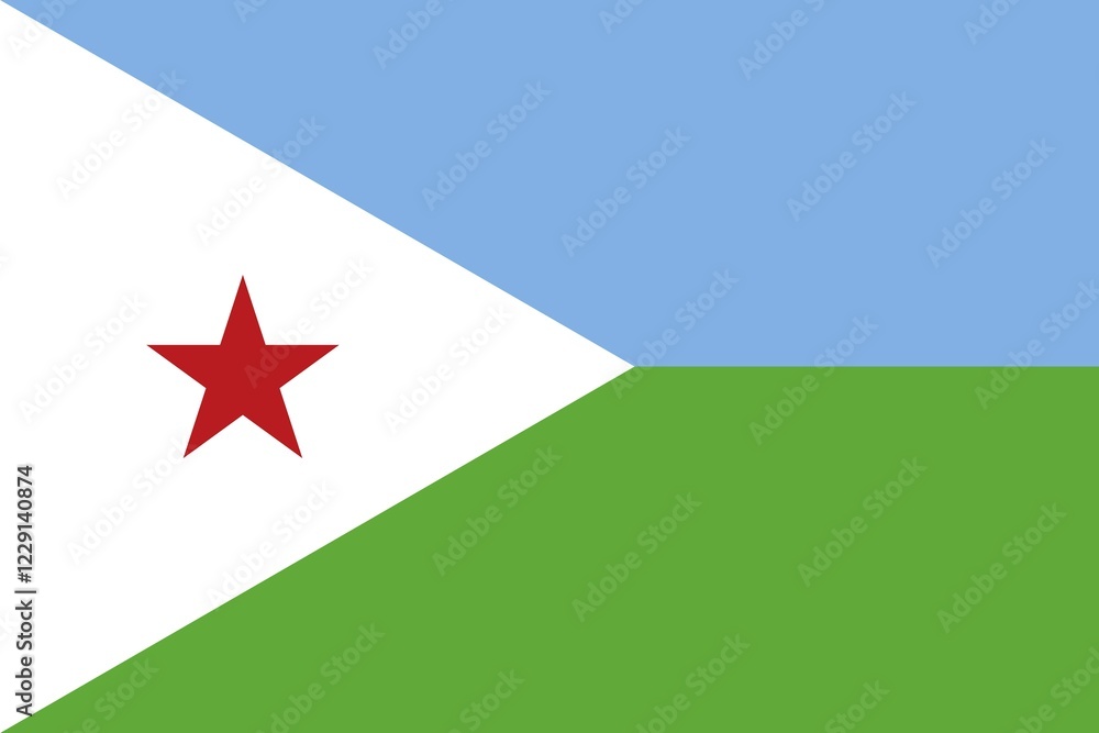 Flag of Djibouti, Vector illustration Flag of Djibouti, Vector illustration