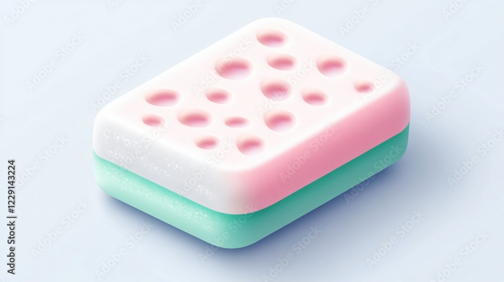 3D Bath Shower Sponge Icon Isolated on Transparent Background 3D Bath Shower Sponge Icon Isolated on Transparent Background