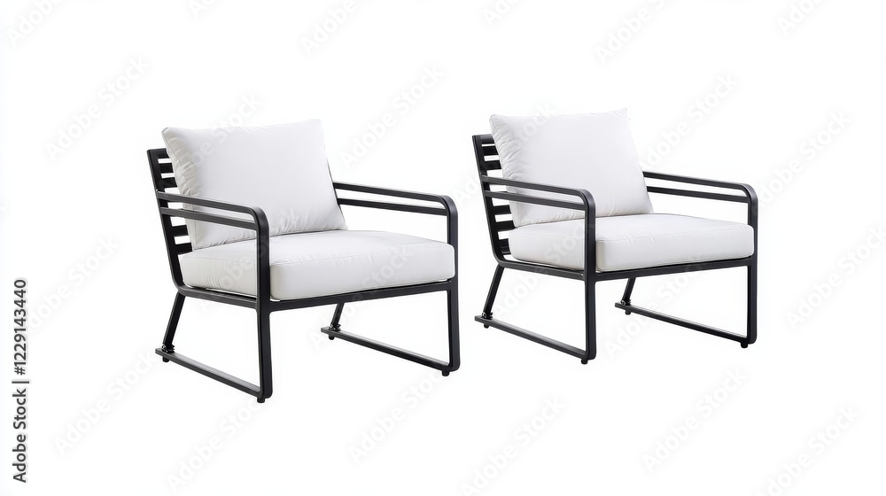 Slim-profile outdoor chairs with powder-coated aluminum frames Slim-profile outdoor chairs with powder-coated aluminum frames