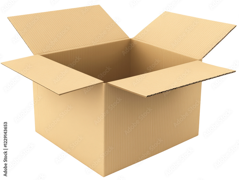 Isolated Large Brown Open Cardboard Box for Shipping Isolated Large Brown Open Cardboard Box for Shipping