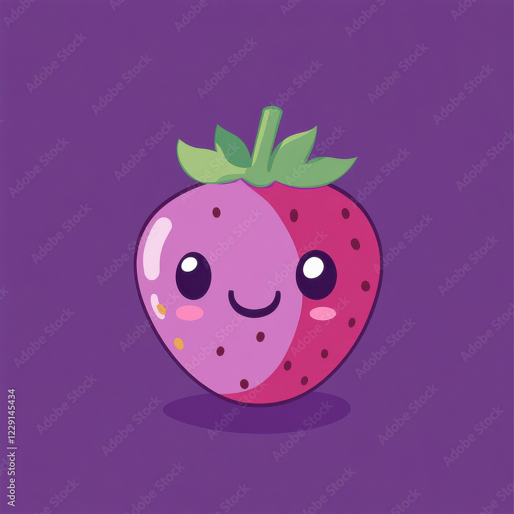 Fototapeta premium very cute yummy logo, purple background, clean