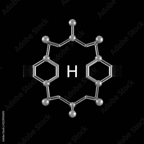 Nitrobenzene solvent molecule. Skeletal formula. photo