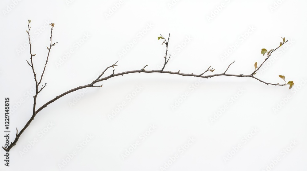 Natural Curved Branch with Sparse Leaves on Minimal Background Natural Curved Branch with Sparse Leaves on Minimal Background