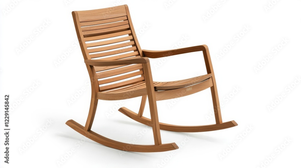 Teak rocking chairs with sharp contours and ergonomic design Teak rocking chairs with sharp contours and ergonomic design