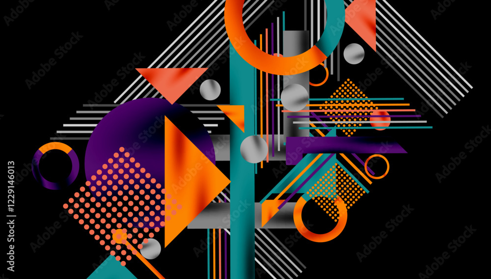 Circles, triangles, squares, rings and lines with shadow effect Circles, triangles, squares, rings and lines with shadow effect