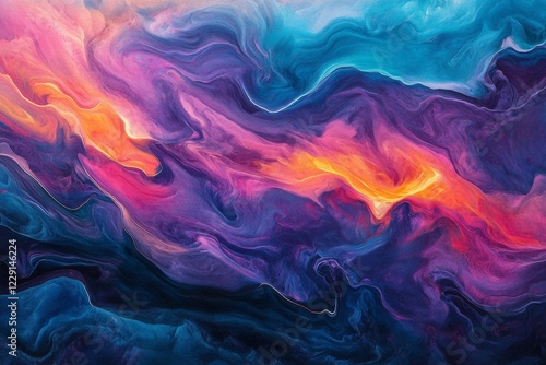 Wallpaper Mural Abstract Fluid Art with Vibrant Colors Torontodigital.ca