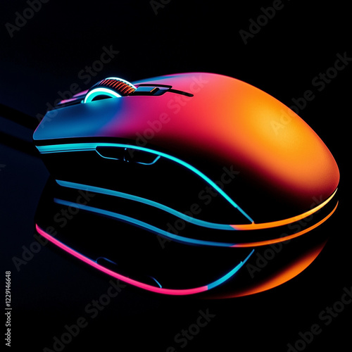 A sleek gaming mouse with v...