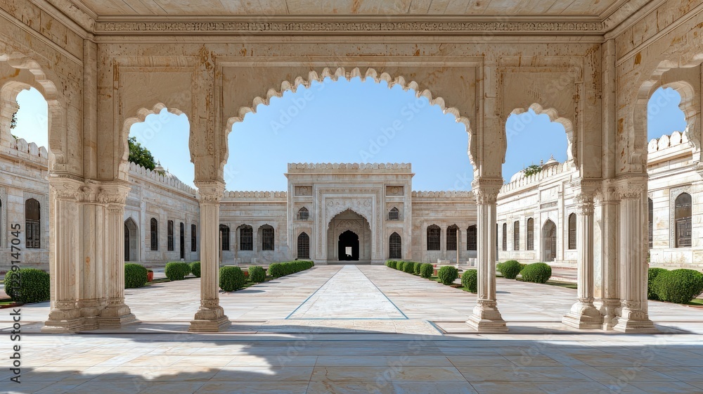 Fototapeta premium Ancient Stone Palace Courtyard Architecture