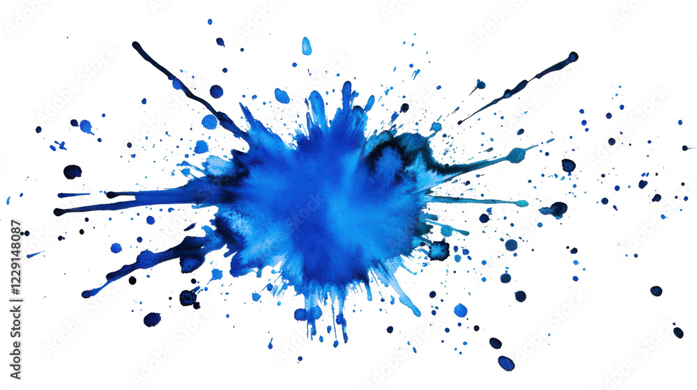 Fototapeta premium Blue paint splashing on transparent background. Transparent background