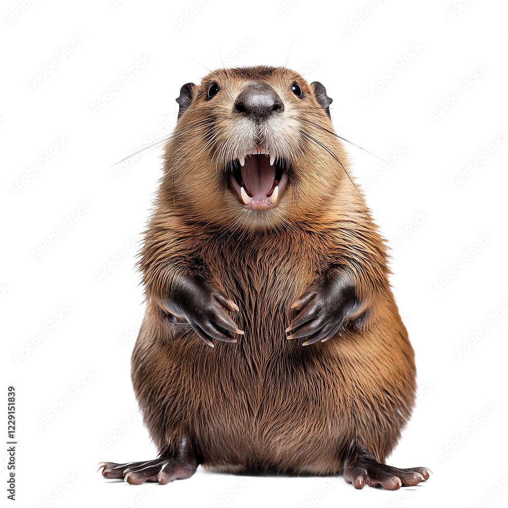 Cheerful Beaver with Distinctive Expression Portrait Cheerful Beaver with Distinctive Expression Portrait