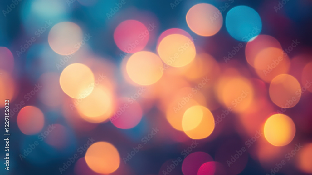 Obraz premium Colorful bokeh lights create dreamy atmosphere, perfect for backgrounds or festive themes. vibrant hues blend beautifully, evoking sense of joy and celebration