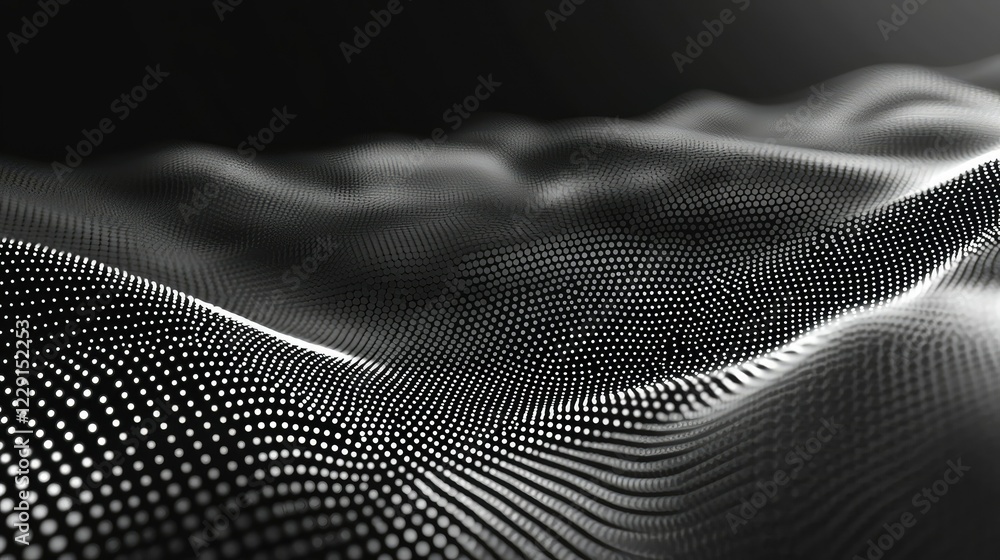 Abstract Black and White Wavy Patterns with Dots and Texture Detail Abstract Black and White Wavy Patterns with Dots and Texture Detail