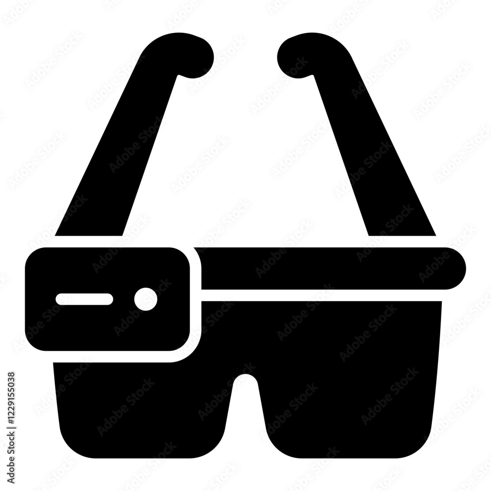 Smart Glasses glyph icon Smart Glasses glyph icon
