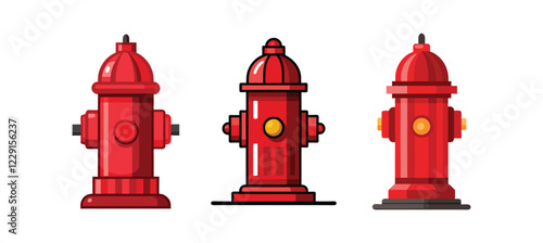 set of fire hydrant vector, vector and illustration, vector style